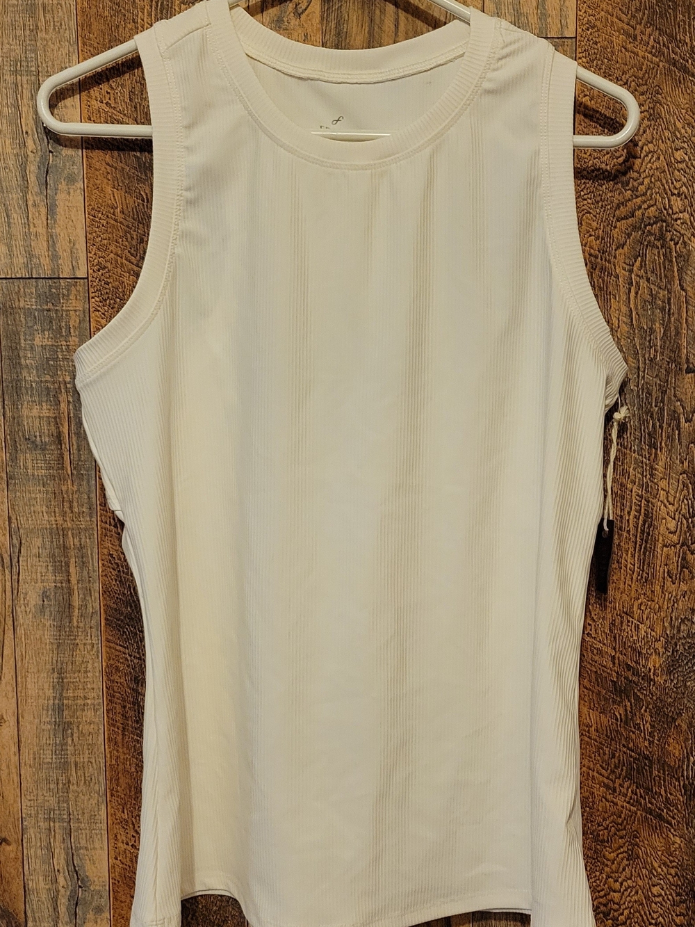 Freely Sleeveless Ribbed Crewneck Tank Top Cream Xl
